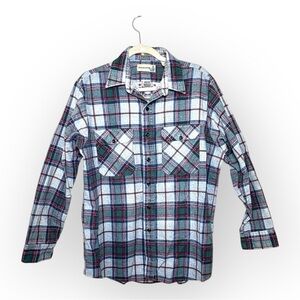 Vintage Fieldmaster Green Red Plaid Flannel Shirt Workwear Outdoors 90s Large